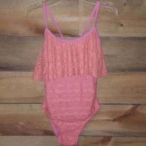 Orange and pink swimsuit